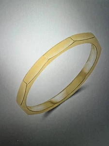 BABYGOLD Set of Two 14KYG Faceted Stack RIngs~NWOT~Size 6~$480 Retail for Pair - Picture 1 of 7