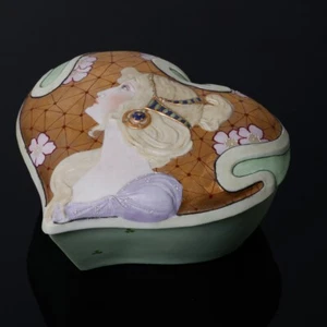 ANTIGUA CAJA DE PORCELANA BISQUE ART NOUVEAU SCHAFER & VATER ESTUCHE DE TOCADOR EN POLVO 1900 - Imagen 1 de 9