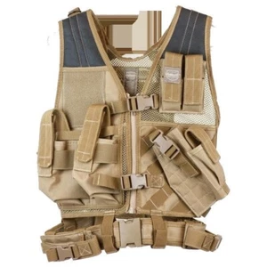 Valken Airsoft Multipouch Crossdraw Padded Shoulder Tactical Vest Youth Tan - Picture 1 of 1