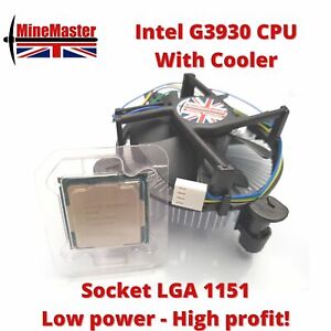 Intel Celeron G3930 - 2.90GHz LGA1151 CPU w/Cooler - Mining Friendly - UK Stock!