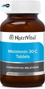 NUTRIVITAL Homeopathic Melatonin 130Mg 30 Caps - Picture 1 of 12