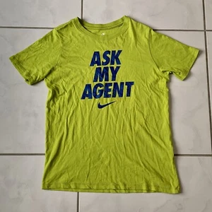 Nike Womens Activewear T-shirt Short Sleeve Cotton Size L Green Ask My Agent - Picture 1 of 10