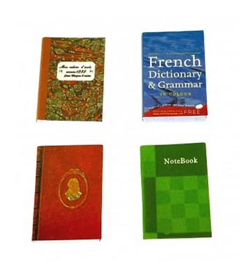 Bambole Casa 4 Testo Libri Vuoto Pagine Miniatura Studio Scuola Accessorio 1:12 - Immagine 1 di 4