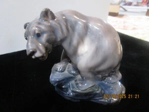 DAHL JENSEN Porzellan Figur BÄR AUF FELSEN # 1122 TF X-TRA Fine Denmark Vintage - Bild 1 von 9