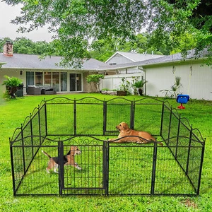 Pluma de ejercicio cerca de perro de metal audaz de 8 paneles con puertas para patio interior - Imagen 1 de 12