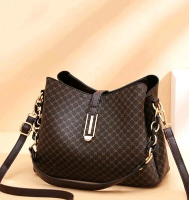 Small Brown Bucket Bag Womens Ladies Shoulder Bag Ladies Faux Leather Handbag  - Image 1 of 4