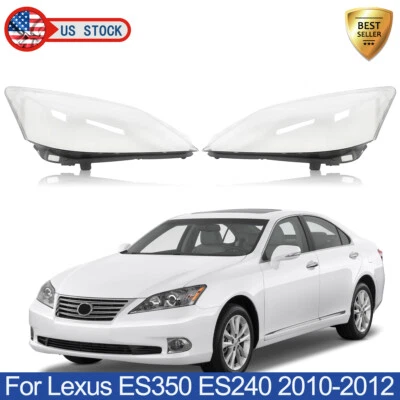 For Lexus ES350 ES240 2010-2012 Pair Clear Headlight Lens Headlamp Cover Shell Foto 1 de 4