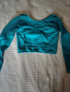 Ann Summers Mesh Long Sleeve Tee In Teal - Picture 1 of 6