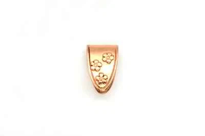Fianza de pellizco floral de latón chapado en cobre, 10x15 mm, hallazgos JBB Foto 1 de 2