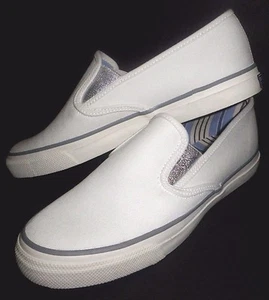 NEU Sperry Top-Sider Mariner Damen-Slipper Stoff Bootsschuhe 9266446 WEISS 8 M - Bild 1 von 8