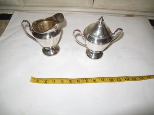 Vintage Sheets ROCKFORD 1875 Triple Silver Plate Sugar & Creamer - #3590 - Picture 1 of 3