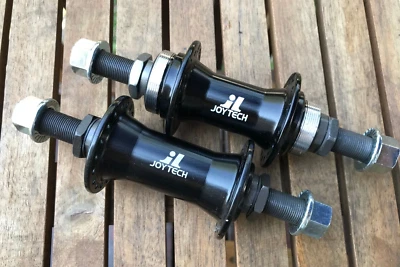 New Joytech Front Rear Hub Set 14mm 36h Flip Flop Black Retro BMX NOS - Image 1 of 2