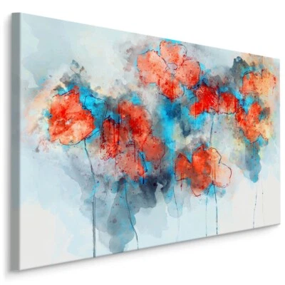 Leinwand Bild CANVAS WANDBILD Kunstdruck XXL Blumen Mohnblumen Abstrakt 1059 - Bild 1 von 4