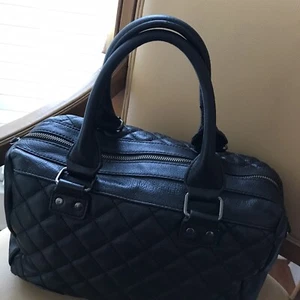 Paul And Joe sister Black Leather Hand Bag( Non Adjustable Traps). - Picture 1 of 10