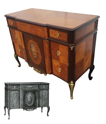 Венецианский / Людовик XV стиль атласное дерево комод инкрустация маркетри камео  - Изображение 1 из 4