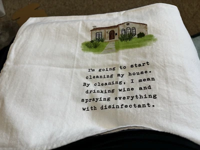 Torta de lama novidade toalha de prato limpeza com humor de vinho 100% algodão - Imagem 1 de 4