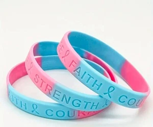 Hope Faith Courage Strength Cancer Awareness Motivational Bracelet Charity Raise - Picture 1 of 5