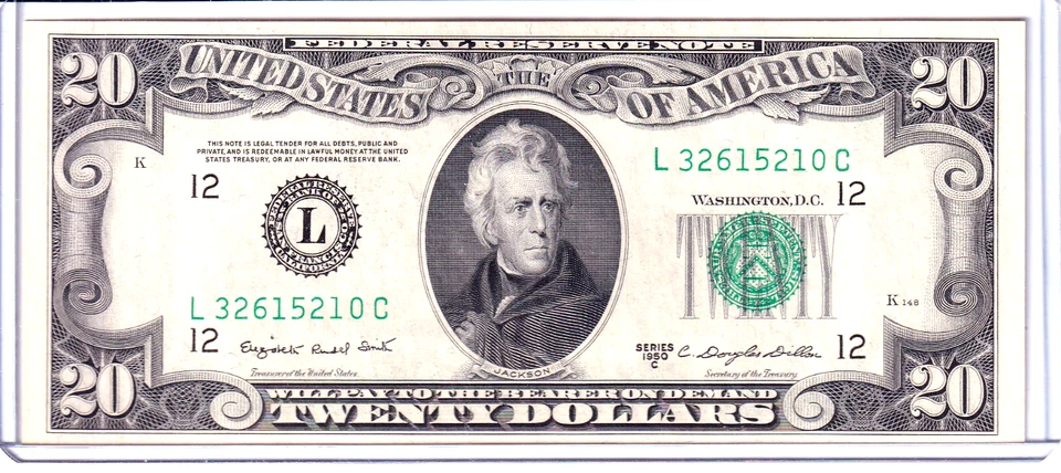 1950-C $20 Federal Reserve Note San Francisco #L32615210C - Image 1 of 2