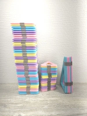 Lot 90 Girls Pink Purple Yellow Blue Pastel Colors Magformers - Image 1 of 3