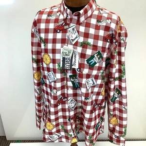 Nuevo con etiquetas Para hombres 2XL Solo en Casa RSVLTS Little Neros Pizza Navidad Manga Larga Botón - Imagen 1 de 10