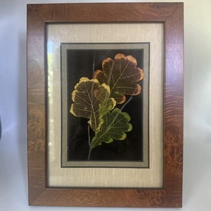 Leaf Lines Booker Morey White Oak Leaves Wall Art Fall Artist Numbered Signed - Picture 1 of 9