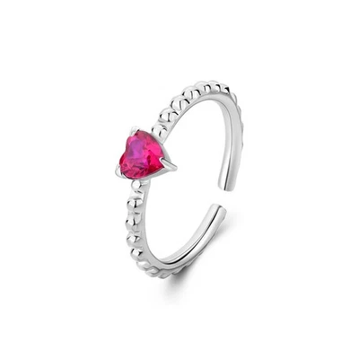 Anello donna ragazza linea Dazzly Gioielli S'AGAPO SDZ126  pietra cuore fuxia - Immagine 1 di 3