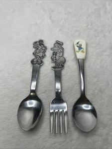 Lot 3 Vintage Disney Minnie Mouse & Donald Duck Spoon Fork Set Bonny + Japan - Picture 1 of 16