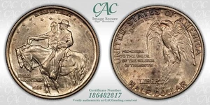 1925 Stone Mountain Silver Half Dollar Commemorative - CAC MS-63 - Picture 1 of 6