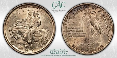 1925 Stone Mountain Silver Half Dollar Commemorative - CAC MS-63 - Image 1 of 4