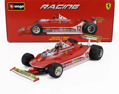 MODELLINO AUTO STATICO BURAGO FERRARI F1 312T4 VILLENEUVE WINNER GP USA 79 1:18 - Immagine 1 di 4