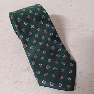 Vintage Chaps Ralph Lauren Silk Mens Tie Green Woolf Brothers KC 57" 3" Narrow  - Imagen 1 de 3