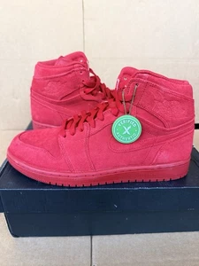 Size 9.5 - Air Jordan 1 Retro High Red Suede - Picture 1 of 7