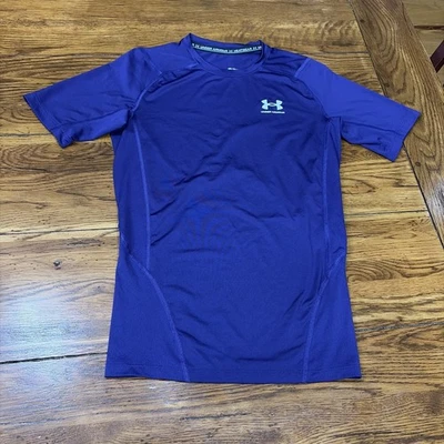 Camisa de compresión Under Armour manga corta UA camiseta de entrenamiento púrpura mediana Foto 1 de 4