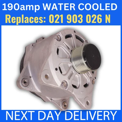 fits VW TOUAREG 7L 3.2 PETROL 2004-2010 021903026N WATER-COOLED 190A ALTERNATOR - Image 1 of 4