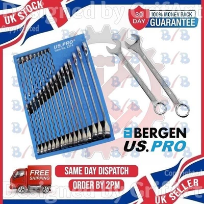 USPRO 25PC PREMIUM SET OF METRIC COMBINATION SPANNERS OPEN END RING 6MM TO 32MM - Image 1 of 4