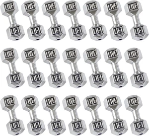 , 50 Pack Silver Dumbbell Charm Pendant Inspirational Weightlifting Beads Fitnes - Picture 1 of 8