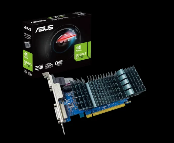 Grafikkarte ASUS GeForce GT 730 Silent, GT730-SL-2GD3-BRK, 2GB VRAM HDMI VGA DVI