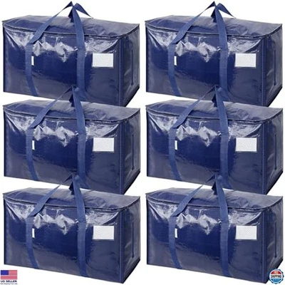 TICONN 6 Pack Extra Large Moving Bags with Zippers & Carrying Handles, Premium - Image 1 of 4