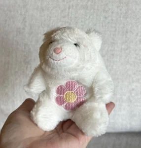 Gund Lil Snuffles Festa della Mamma Orso Bianco Peluche Rosa Naso Coda Fiore Mini 5" HTF - Foto 1 di 6