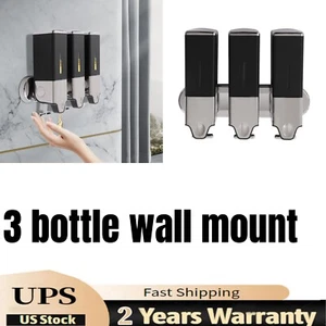 Badezimmer Dusche Seife Shampoo Conditioner Spender Organizer 3 Flaschen Wandhalterung - Bild 1 von 15