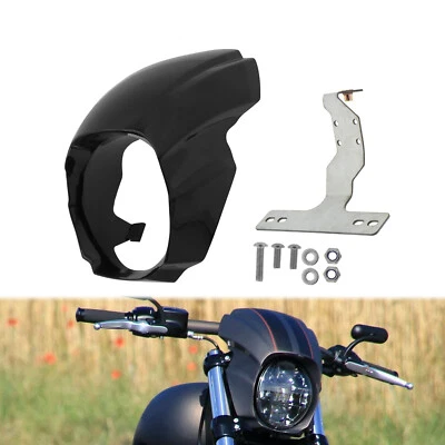 Cubierta de capó de carenado negro brillante para faros delanteros para Harley Breakout FXBR 18-2023 Foto 1 de 4