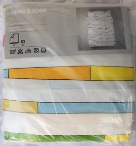 IKEA Unni Bjork QUEEN Full DUVET COVER Set RETRO Modern BJÖRK Color Band DNA - Picture 1 of 4