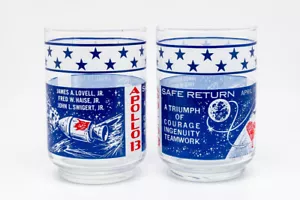 NASA Apollo 13 Souvenir Glasses Lot Of Two - Picture 1 of 3