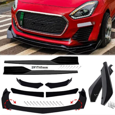 For Suzuki Swift Baleno Front Bumper Lip Spoiler Splitter Body Kit +Side Skirt Foto 1 de 4