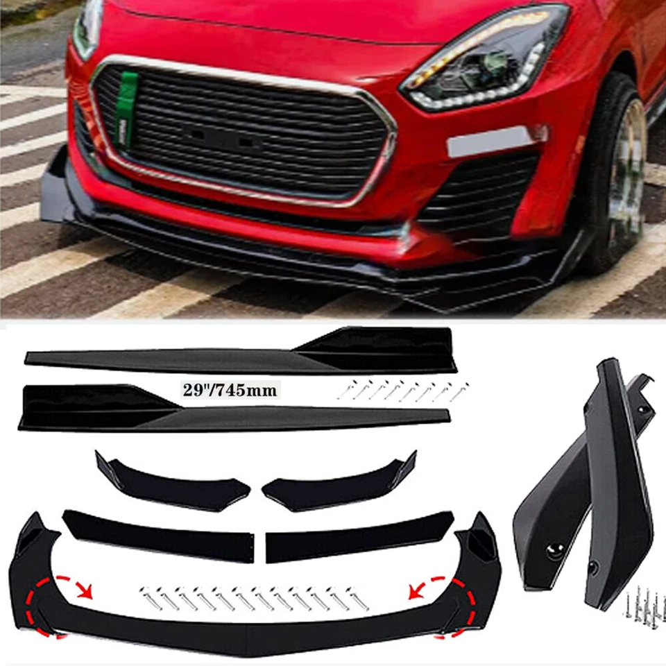 For Suzuki Swift Baleno Front Bumper Lip Spoiler Splitter Body Kit +Side Skirt Foto 1 de 4