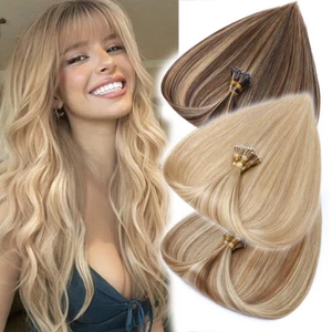 Thick 100% Remy Human Hair Extensions Nano Ring Tip Micro Loop Beads Ombre 150G - Picture 1 of 45