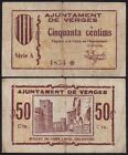 España-cataluña Verges / 50 Cents Del 1937/Series A MBC / VF 2731