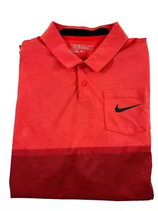 Nike Golf Tour Performance Mens Size XL Polo Dri Fit Red Ombre Short Sleeve - Picture 1 of 7