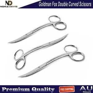 Double Curved Goldman Fox Scissors Suture Cutting Tissue Trimming Dental Shears - Picture 1 of 5