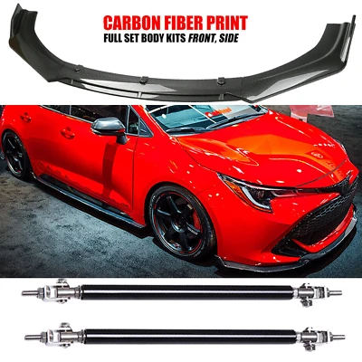 Front Bumper Lip Splitter Spoiler Kit Carbon Fiber For Toyota Matrix 2003-2014 - Image 1 of 4
